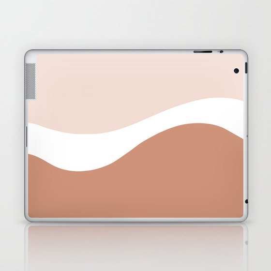 Wavy Minimalist Abstract in Peach and Salmon Laptop & iPad Skin