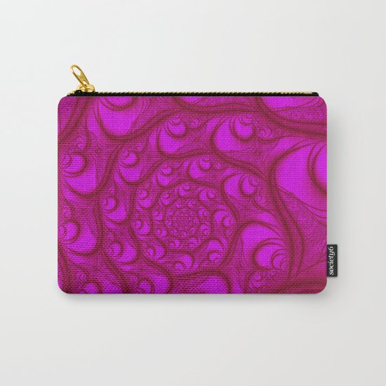 Fractal Web Red on Pink Carry-All Pouch