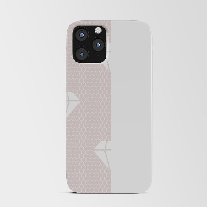 White Diamond Lace Vertical Split on Pastel Pale Pink iPhone Card Case