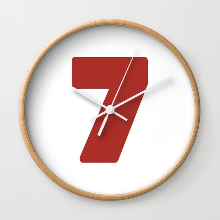 7 (Maroon & White Number) Wall Clock