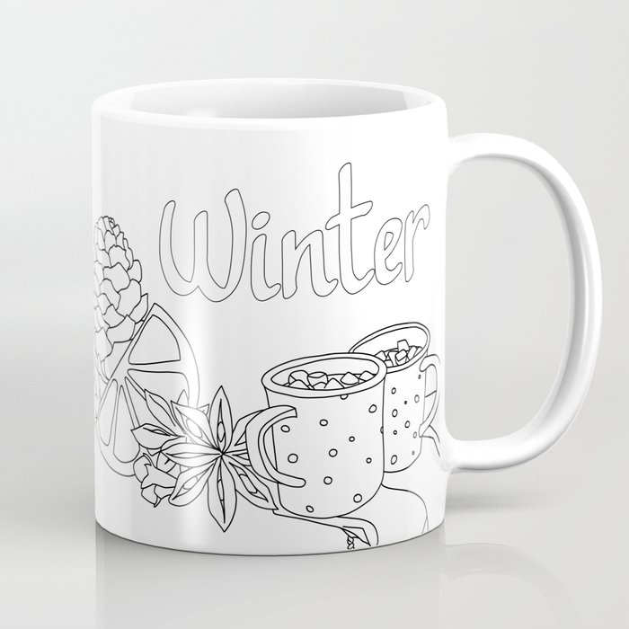 Winter dreams (line art) Coffee Mug