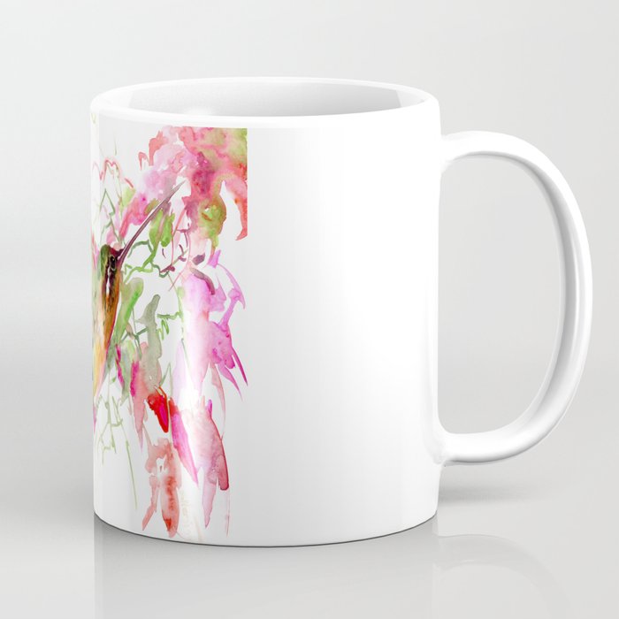 Hummingbird and Pink Flowers Coffee Mug