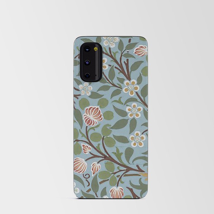 William Morris Vintage Blue Clover Floral Pattern -Botanical Victorian Design Android Card Case