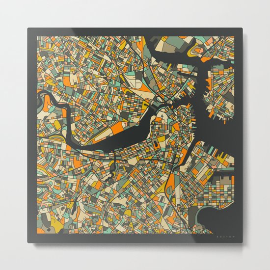 BOSTON MAP Metal Print