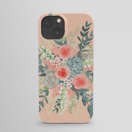 Peach floral iPhone Case