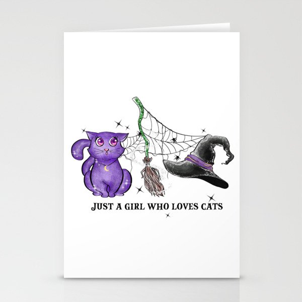Just a girl who loves cats Halloween Stationery Cards