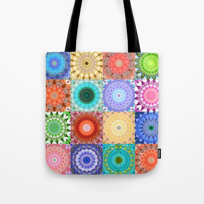 Colorful Patchwork Art - Mandala Medley Tote Bag