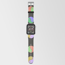 Neon Yin Yang on Black  Apple Watch Band | 60S, Funky, Vintage, Bright, Neon, 70S, Bohemian, Yinyang, Boho, Colorful 