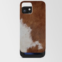 Faux Cowhide, White + Tan Brown (Digital Art, xii 2021) iPhone Card Case