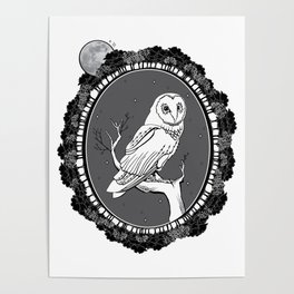 Night Owl Oval Poster