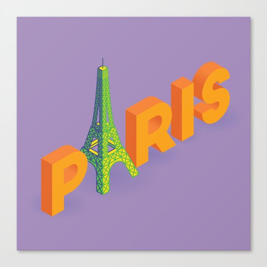a is for eiffel Canvas Print
