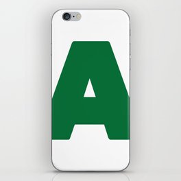A (Olive & White Letter) iPhone Skin