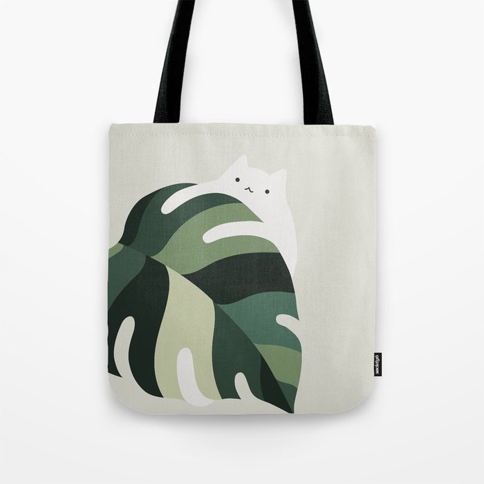 Cat and Plant 12B Tote Bag