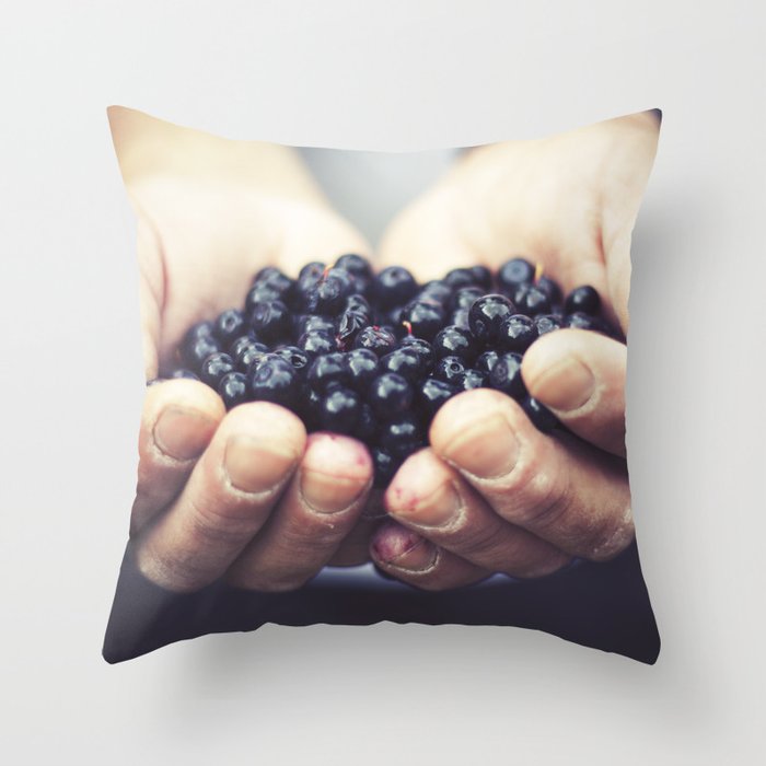 Blueberry Throw Pillow