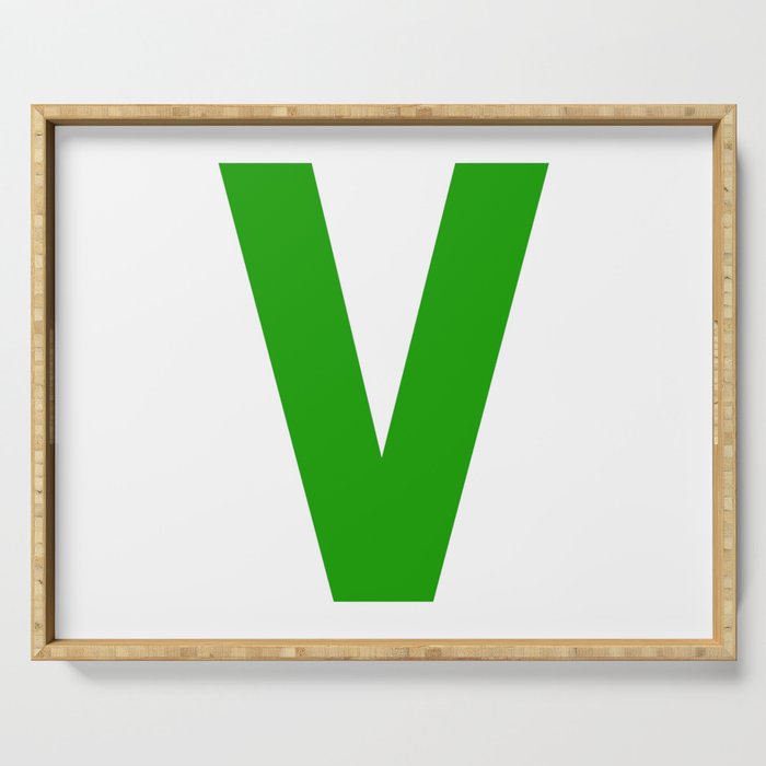 Letter V (Green & White) Serving Tray