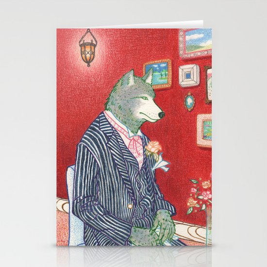 Everyday Animals - Mr Wolf gets ready for his wedding Stationery Cards