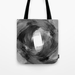 Black and Grey Modern Abstract Brushstroke Painting Vortex Tote Bag