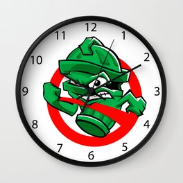 Cartoon Green trash can Wall Clock
