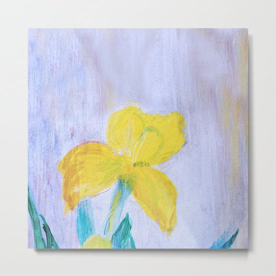 yellow summer iris 2 Metal Print