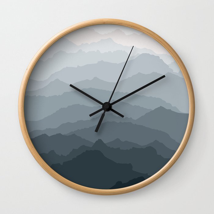 Silver Dew Mountains Wall Clock