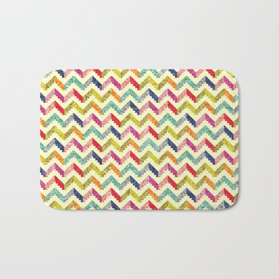 Chevron Multi Color Zigzag Pattern Bath Mat