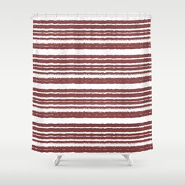 Vintage Sketchy Stripes Shower Curtain