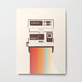 Instant Camera Rainbow Metal Print