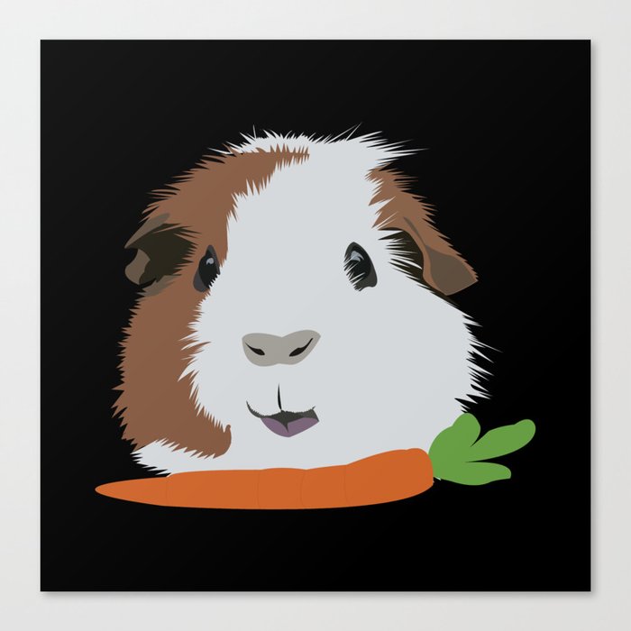 Guinea Pig with a Carrot Canvas Print