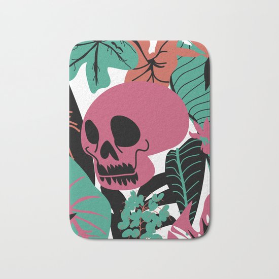 Floral Skull Bath Mat