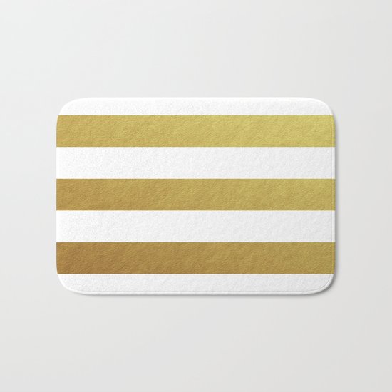 gold stripes Bath Mat