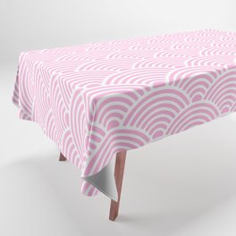 Japanese Waves (White & Pink Pattern) Tablecloth