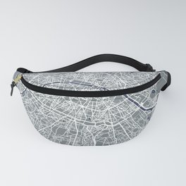 Paris, France Map | Grey & Blue | More Colors, Review My Collections Fanny Pack