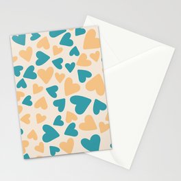 Bright pattern of hearts Stationery Card