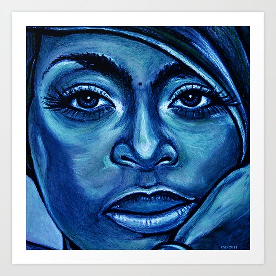 erykah?!../alternative-blue/ Art Print