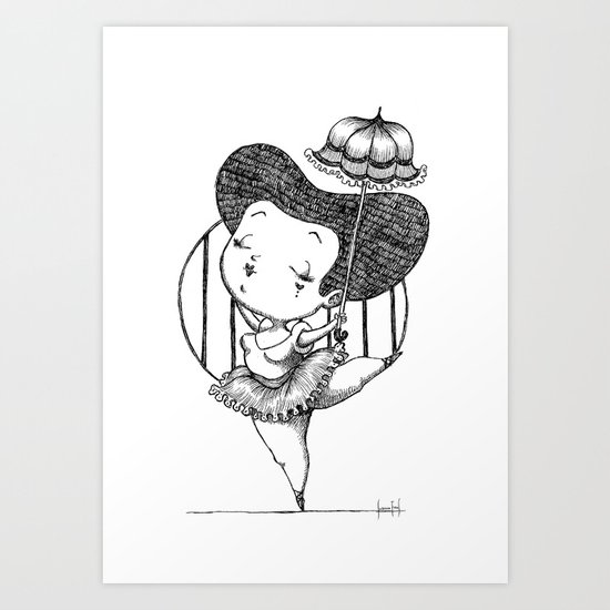 Chubbie Ballerina Art Print