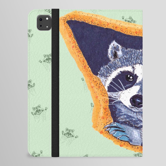 Peeking Raccoon # 2 Pastel Green Pallet iPad Folio Case