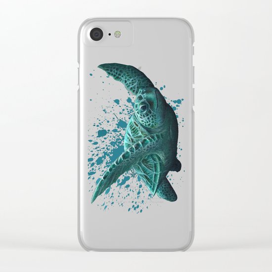 "Eclipse" by Amber Marine - Sea Turtle, Acrylic Painting, (c) 2015 Clear iPhone Case