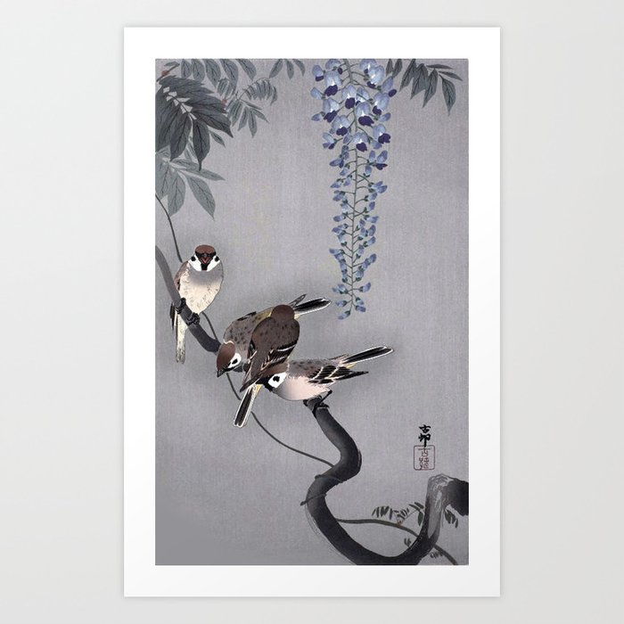 Wisteria Songbirds Art Print
