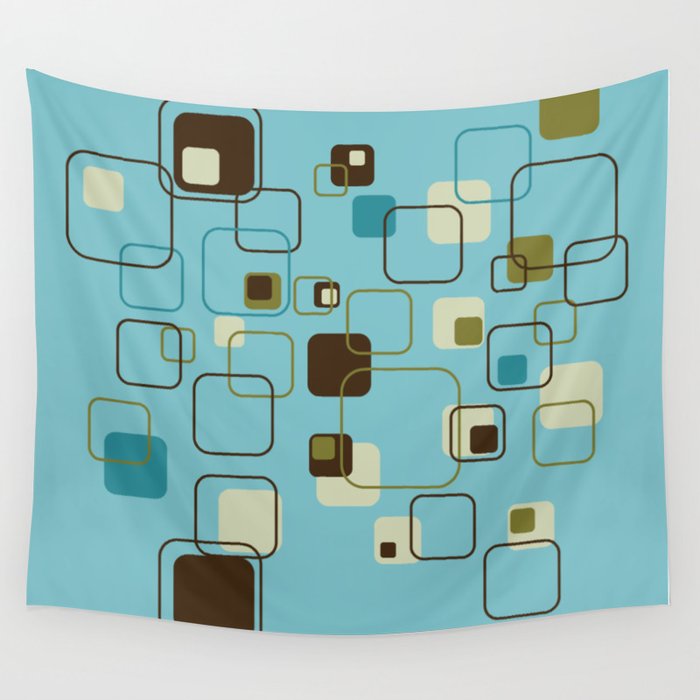 Mid-Century Modern Hep Cat (teal) Wall Tapestry