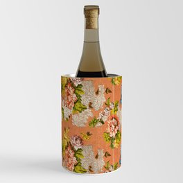 Antique French Floral Silk Weave Wine Chiller