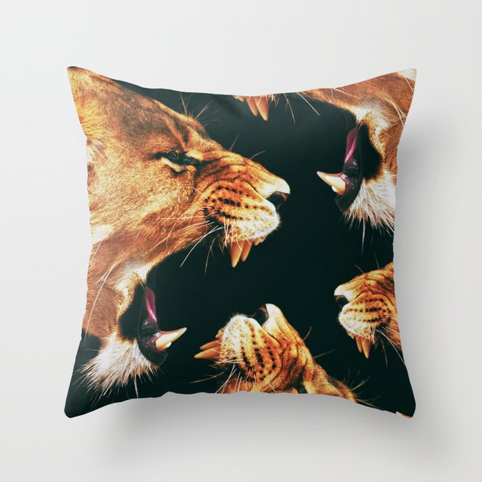 lion dance throw pillow