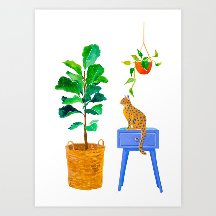 Fiddle leaf fig and cats online