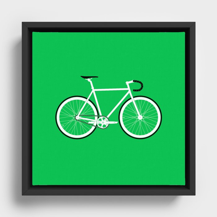 Green Fixed Gear Road Bike Framed Canvas