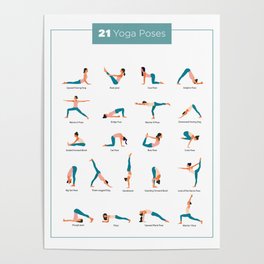 Yoga Poses - 21 Poses Your Body Wishes to Practice Poster
