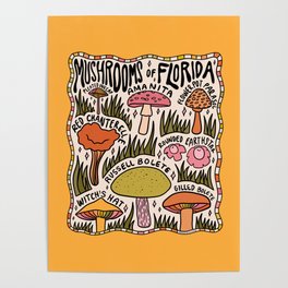 Mushrooms of Florida Poster