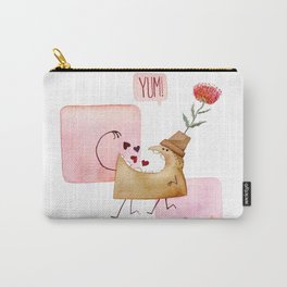 Underbite Valentine Carry-All Pouch | Monster, Painting, Love, Gift, Valentinesday, Cute, Pink, Forhim, Flowers, Illustration 