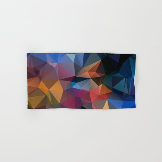 Abstract background of triangles polygon design bright colors Hand & Bath Towel
