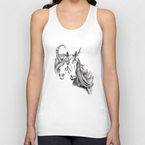 Conjoined Unicorns Unisex Tank Top