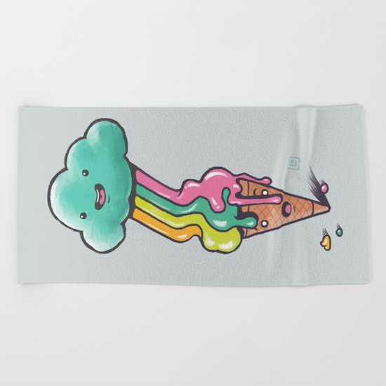 Rainbow Ice Cream - Summer colors Beach Towel