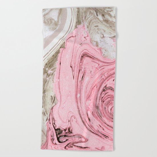 Nude+ Pink Marbling Art #society6 #decor #buyart Beach Towel